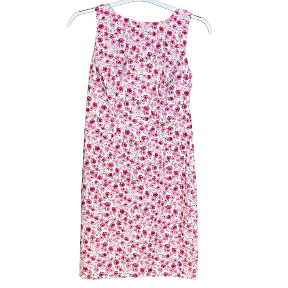 CDC sleeveless dress white pink cotton classic casual floral feminine size 10